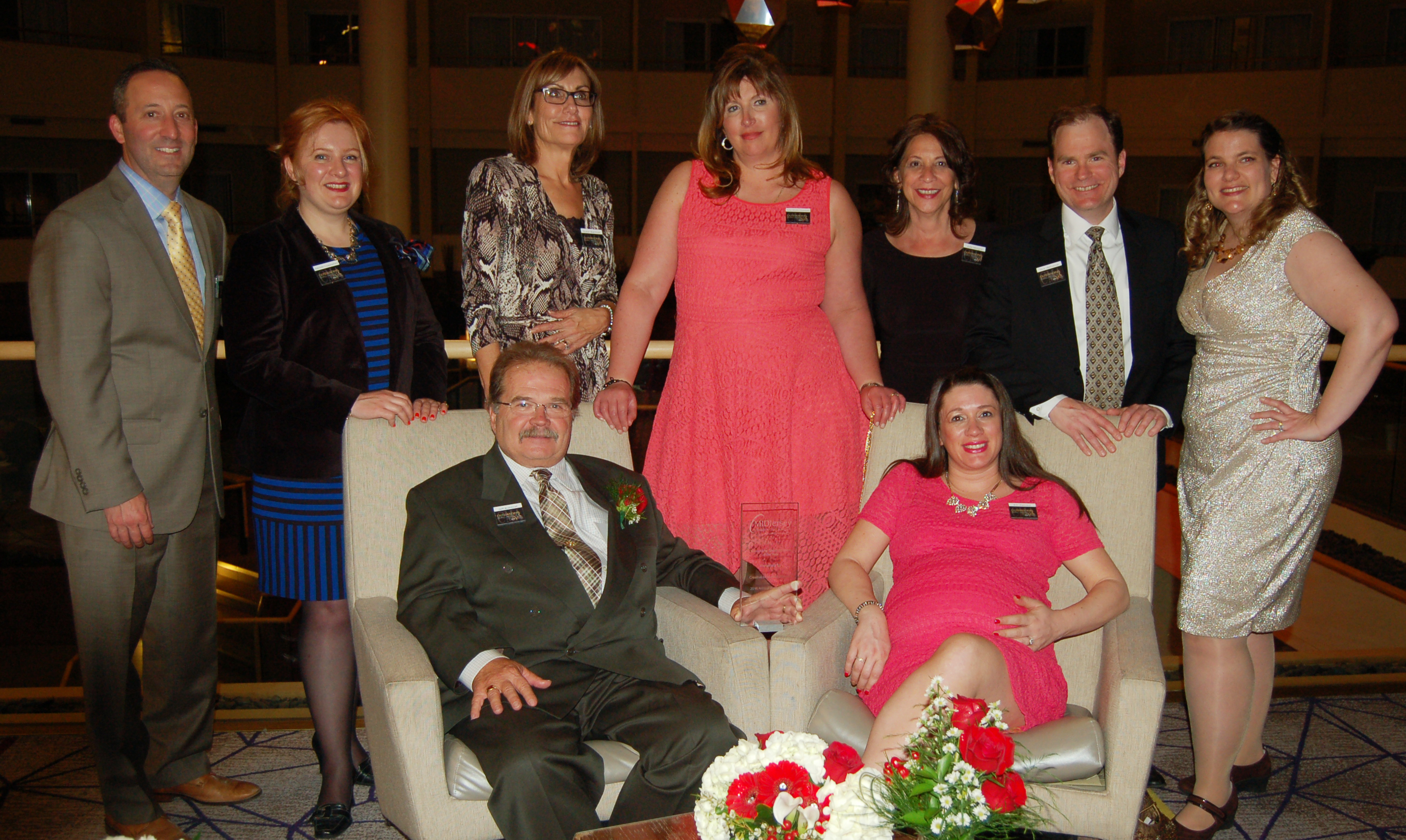Creative Marketing Alliance (CMA) was recognized as the Outstanding Small Business of the Year by the MIDJersey Chamber of Commerce on April 21 at the Hyatt Regency in Princeton. CMA Founder and CEO Jeffrey Barnhart is seated on the left with the award with members of the CMA staff.